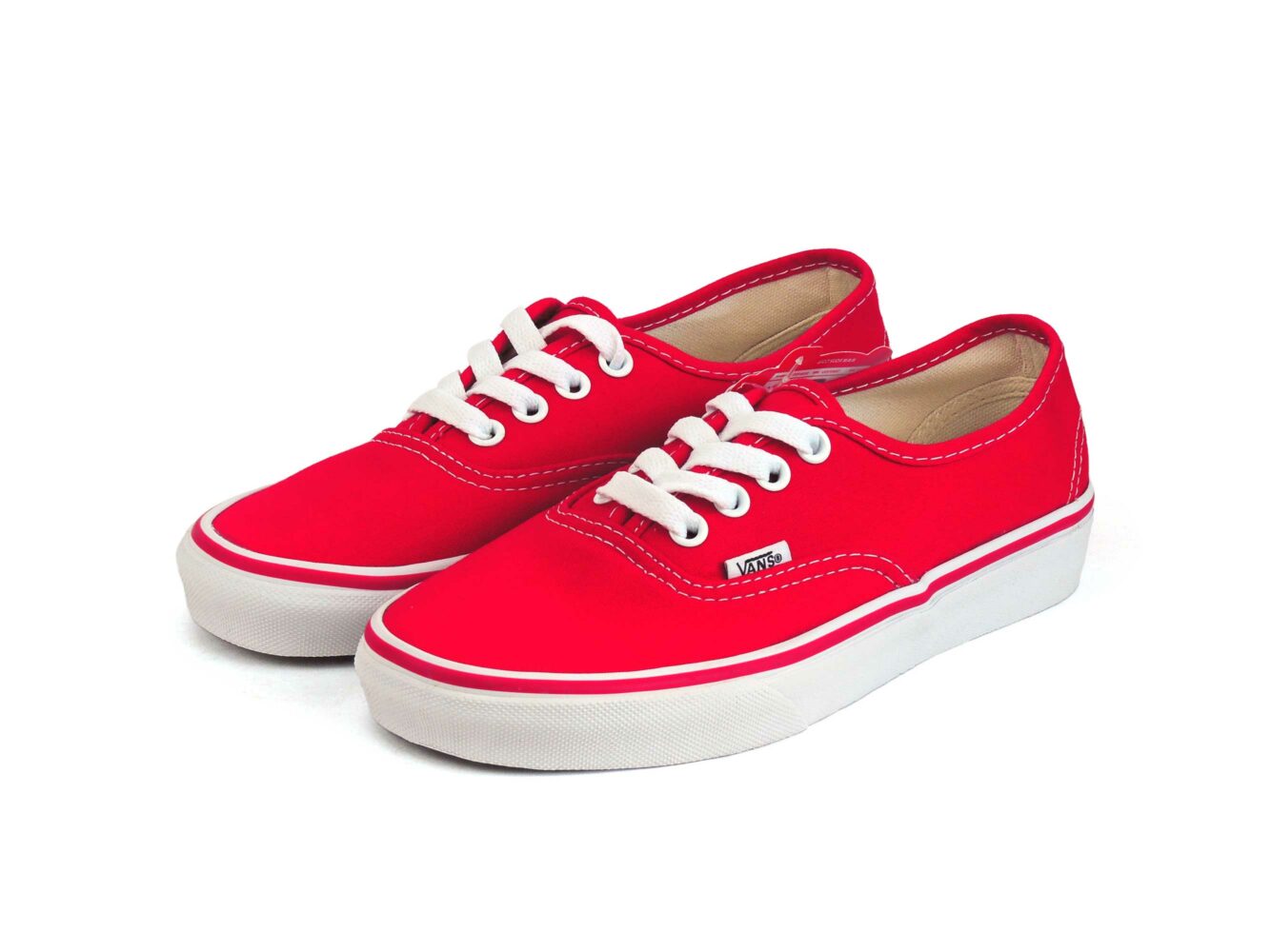 vans authentic red white sole купить