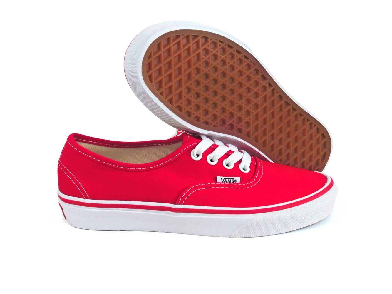 vans authentic red white sole купить