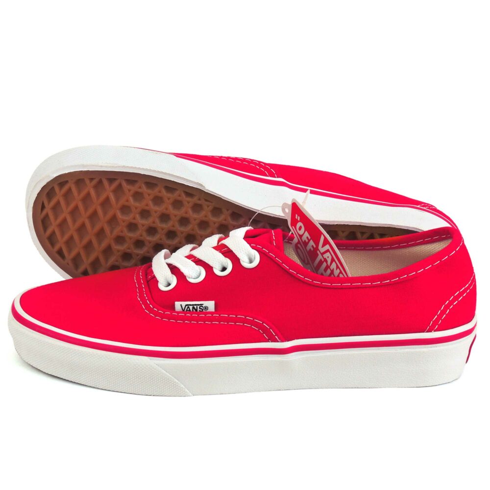 vans authentic red white sole купить