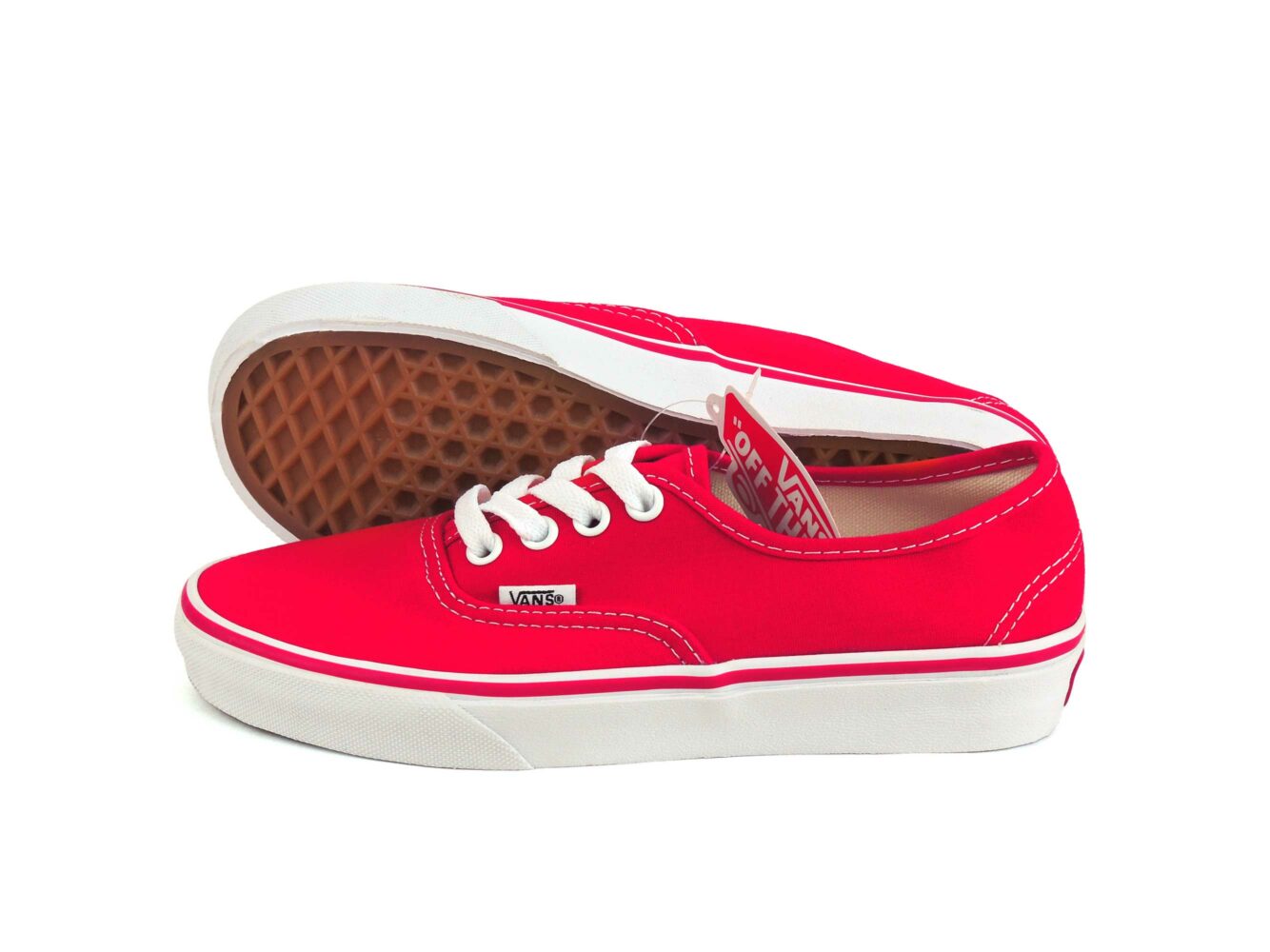 vans authentic red white sole купить