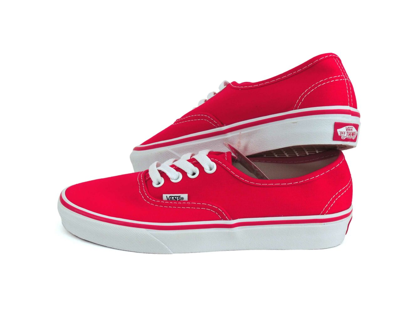 vans authentic red white sole купить