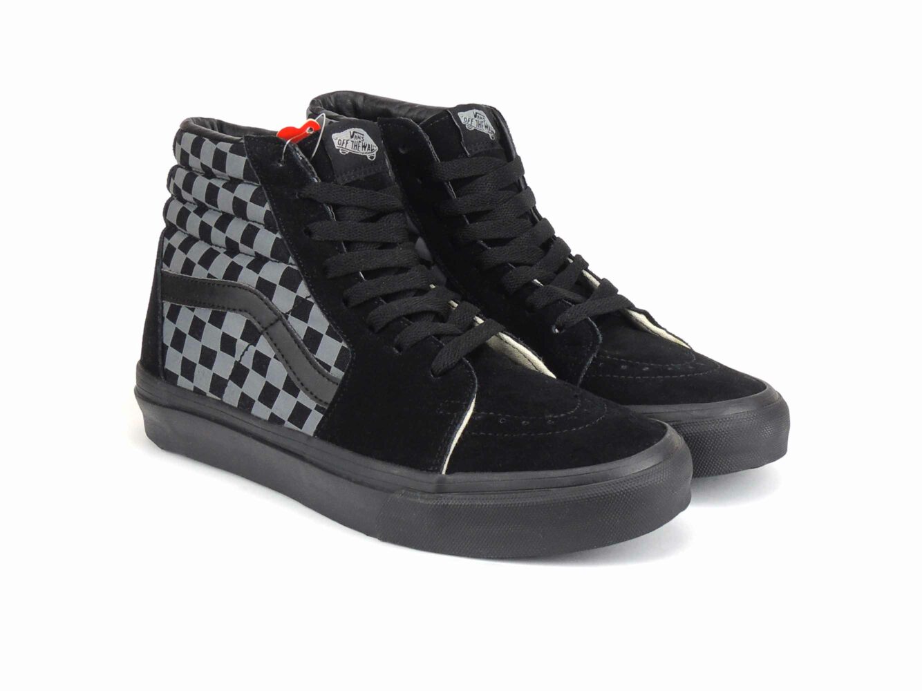 vans Sk8-Hi checkerboard grey black купить