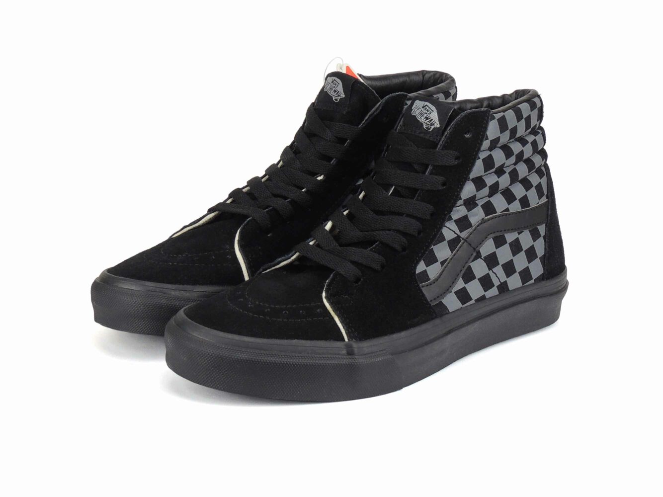 vans Sk8-Hi checkerboard grey black купить