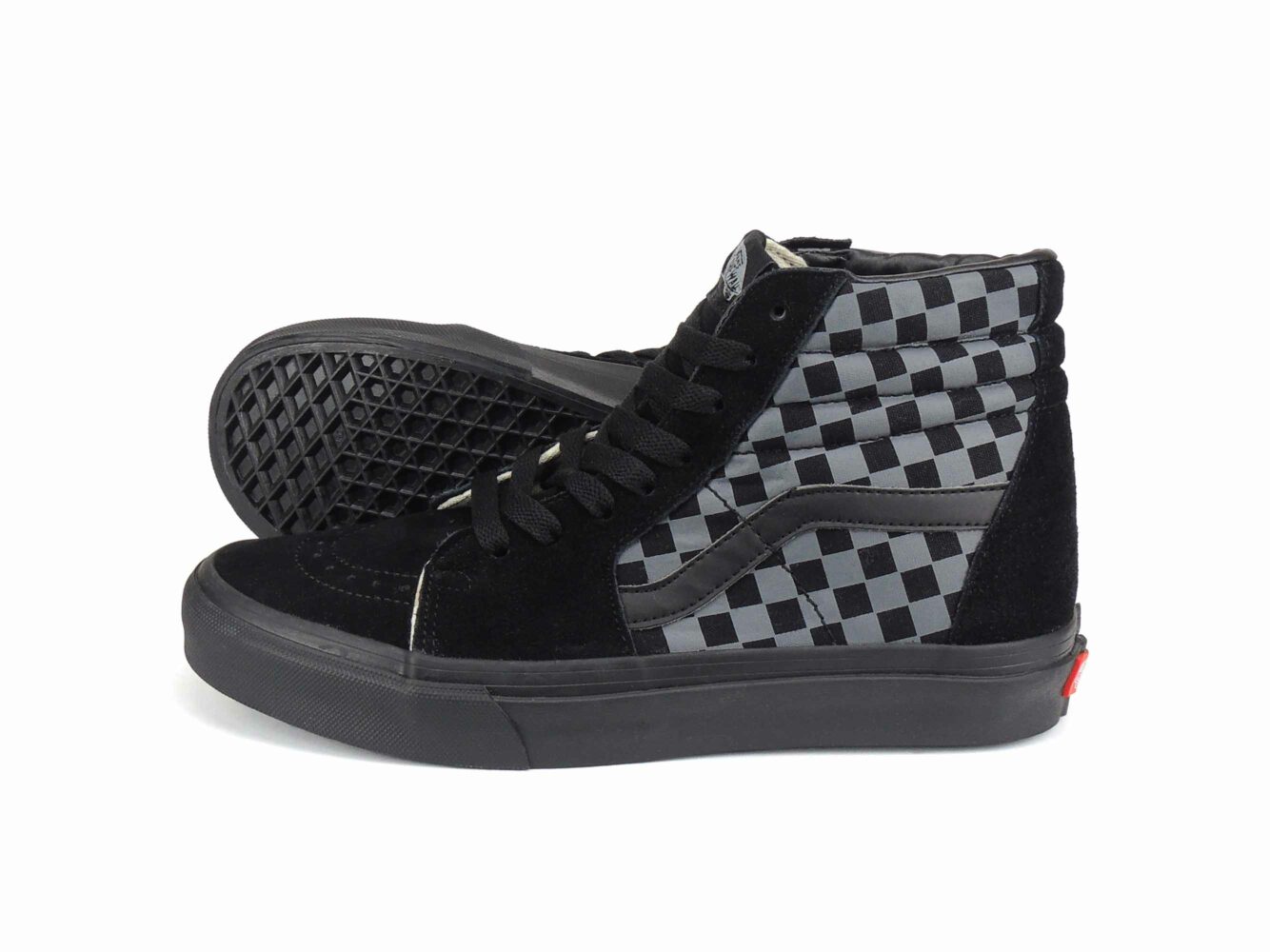 vans Sk8-Hi checkerboard grey black купить