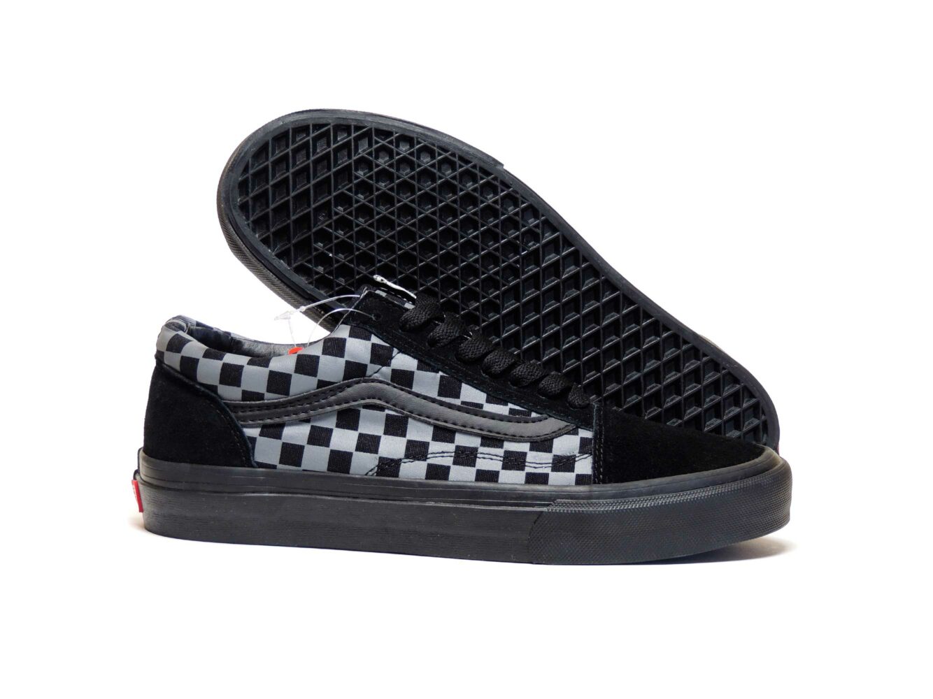 vans old skool checkerboard black grey купить