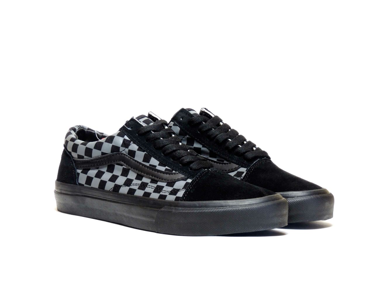 vans old skool checkerboard black grey купить