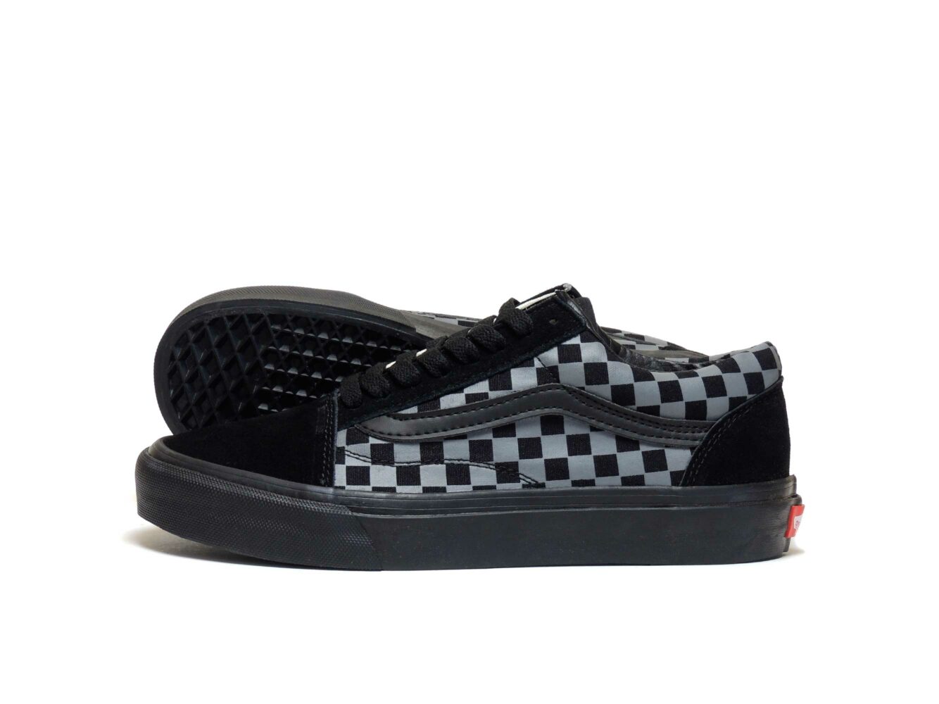 vans old skool checkerboard black grey купить