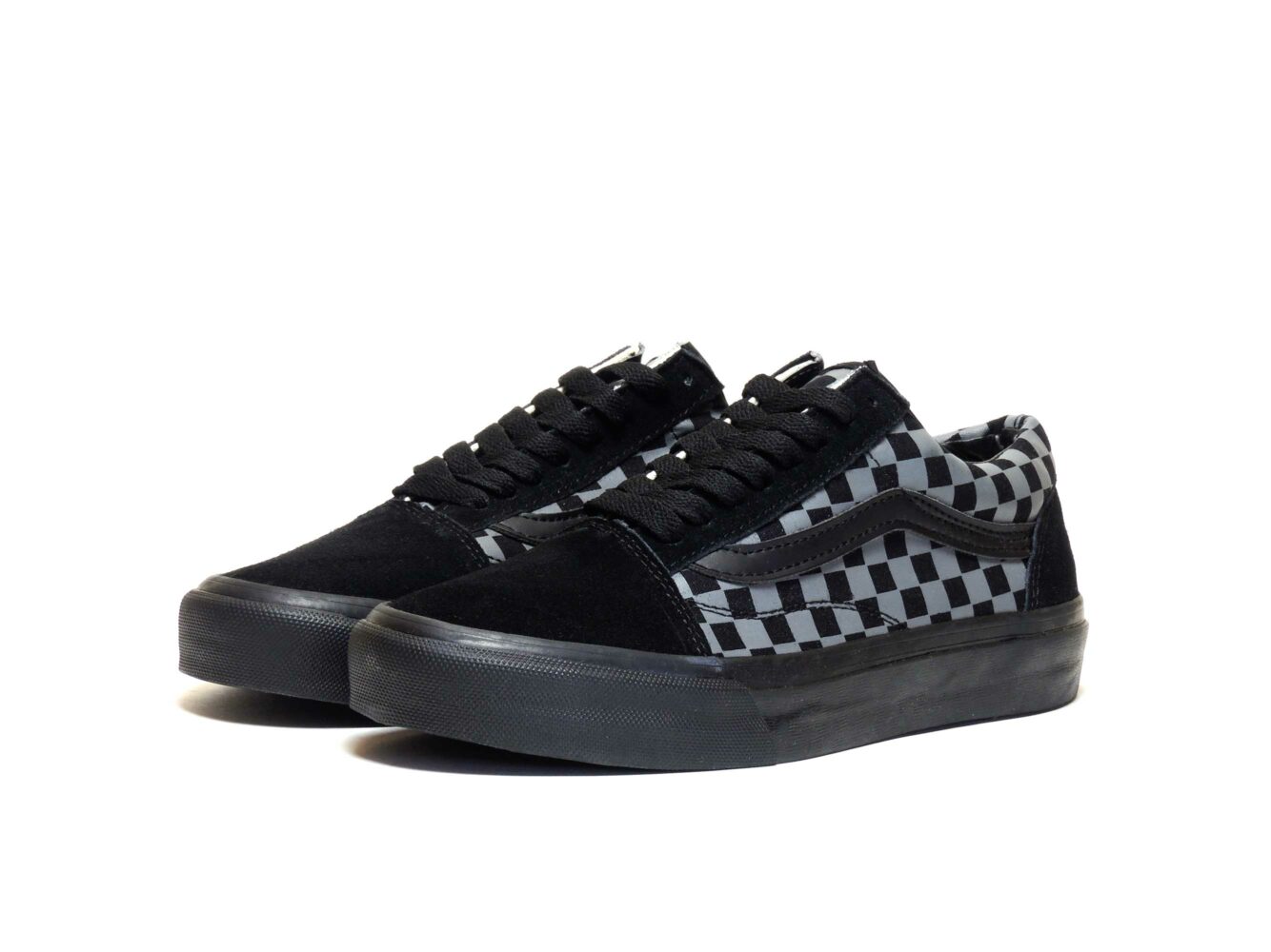 vans old skool checkerboard black grey купить