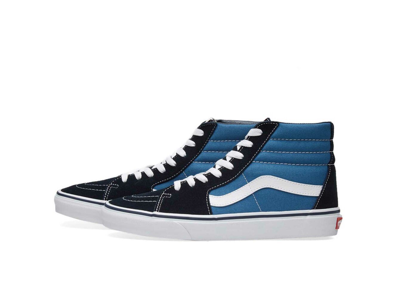 vans sk8-hi navy blue white sole купить