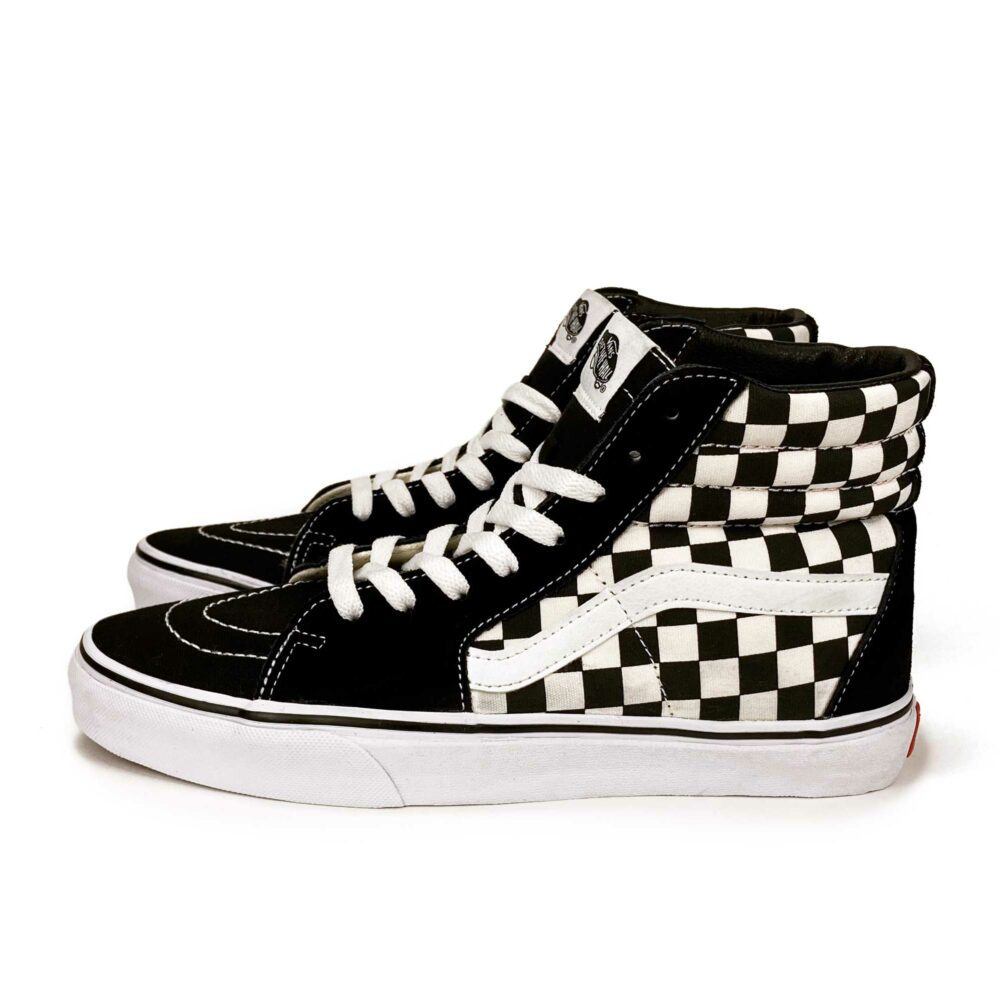 vans sk8_hi black white checkerboard купить