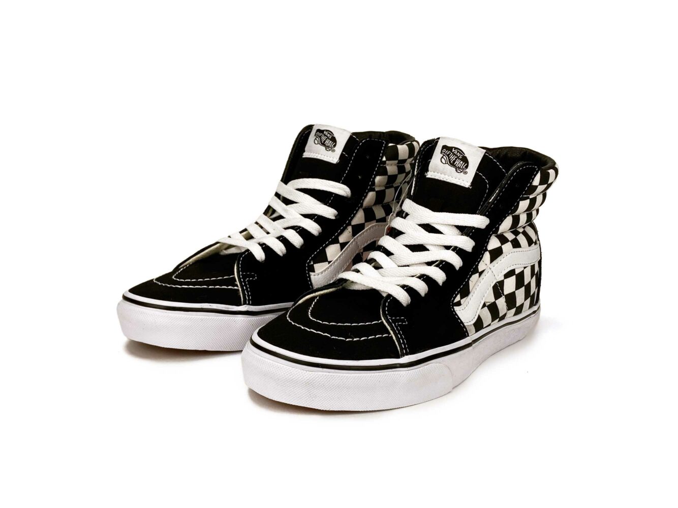 vans sk8_hi black white checkerboard купить