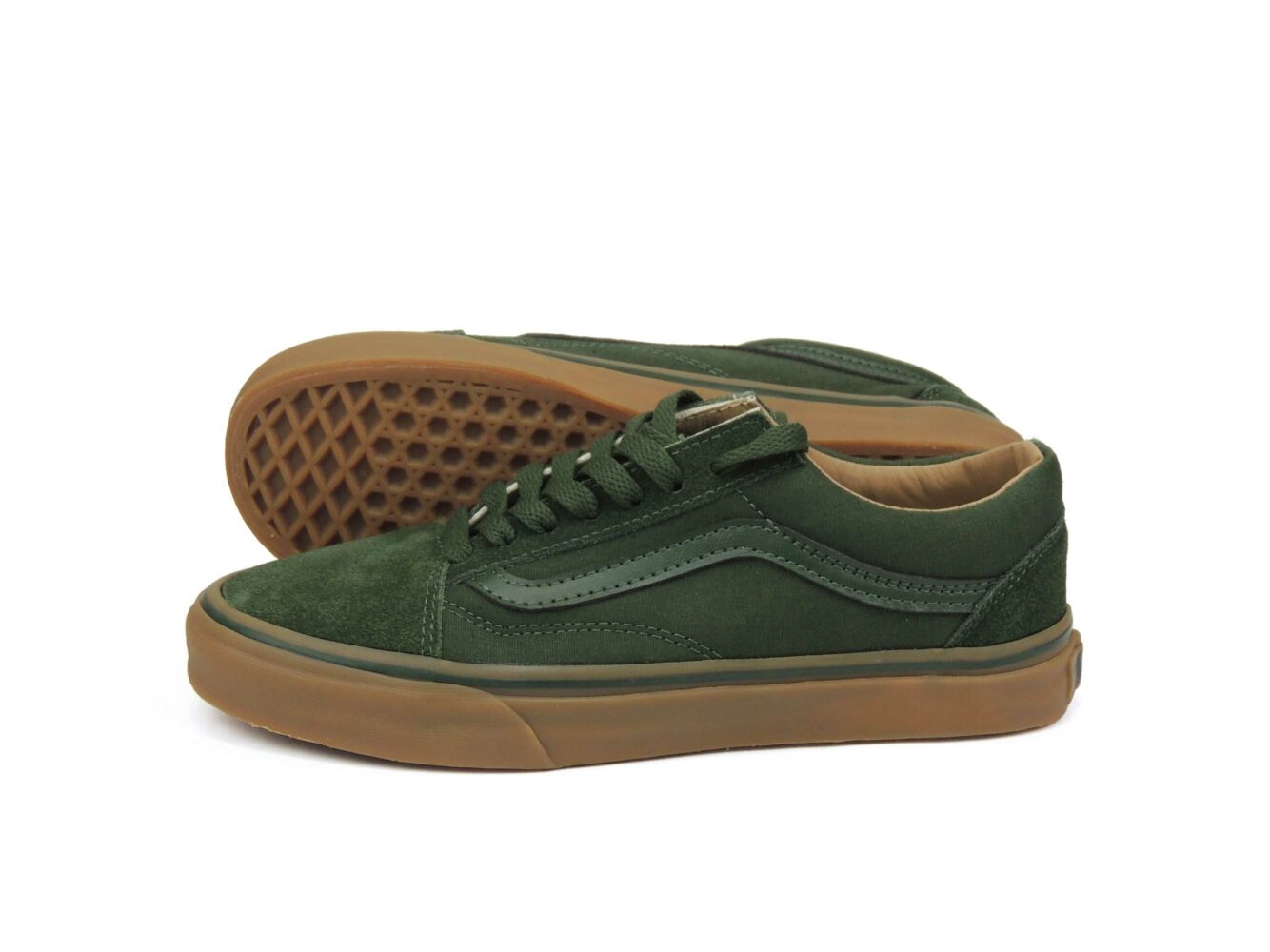 vans old skool green brown sole купить