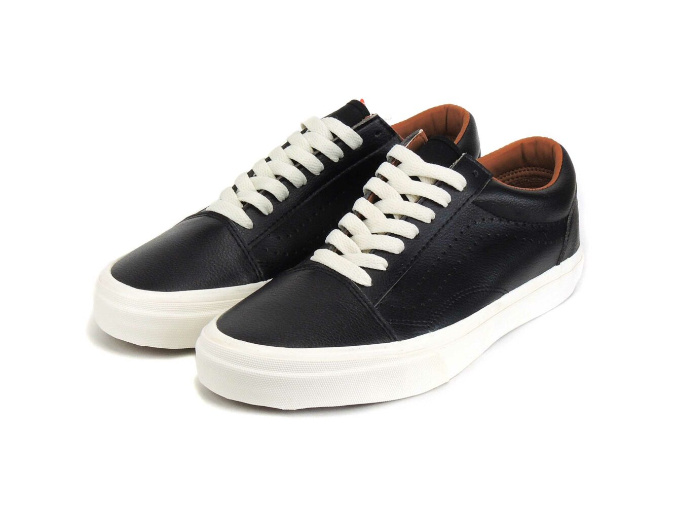 vans old skool black white leather купить