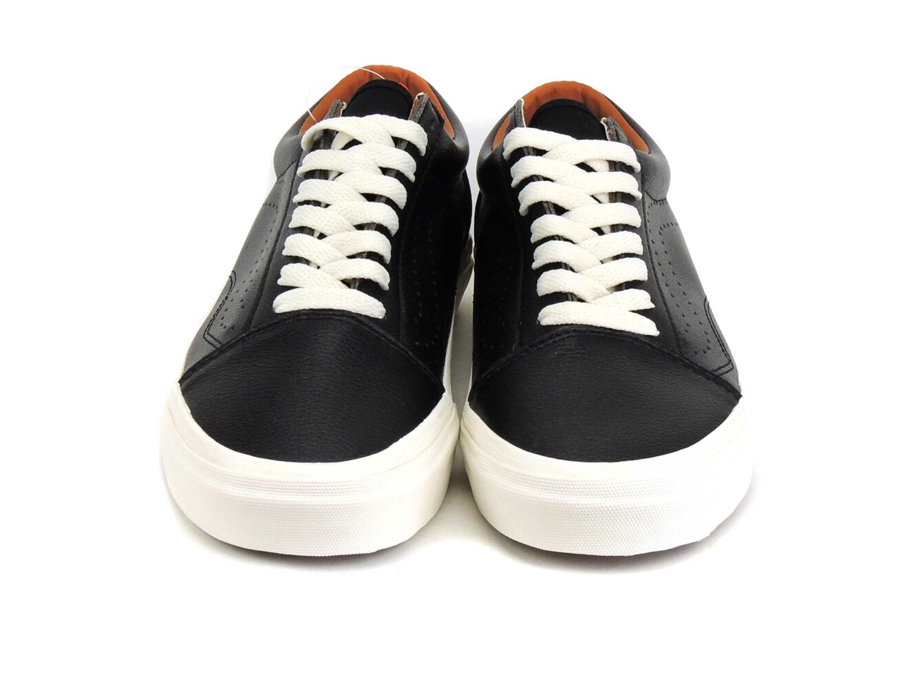 vans old skool black white leather купить