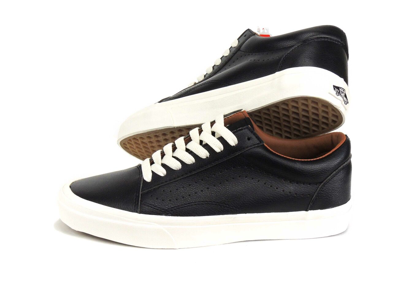 vans old skool black white leather купить