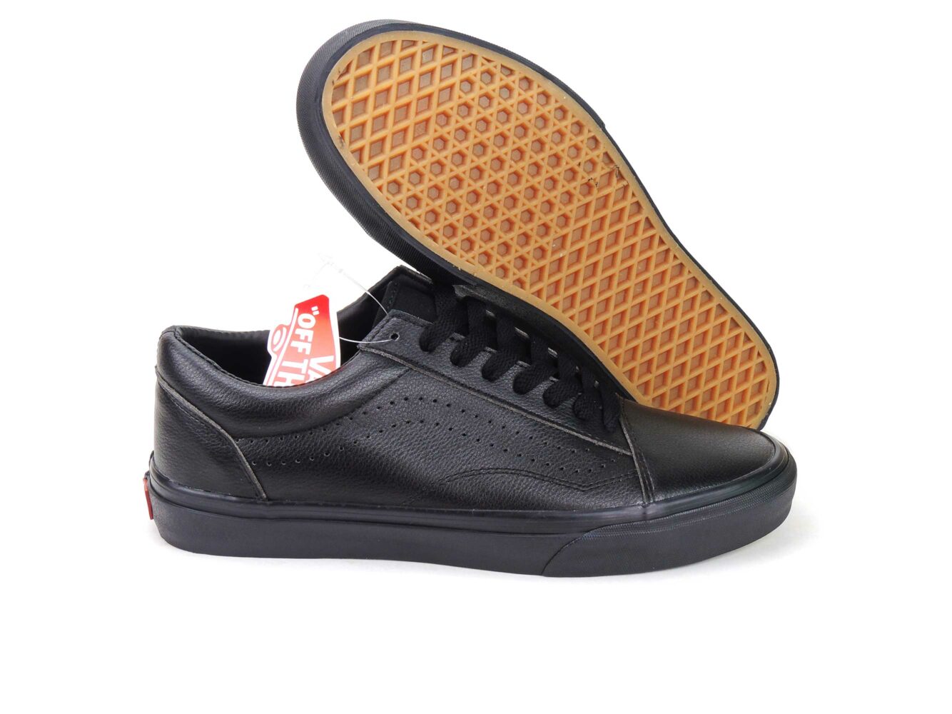 vans old skool all black leather купить