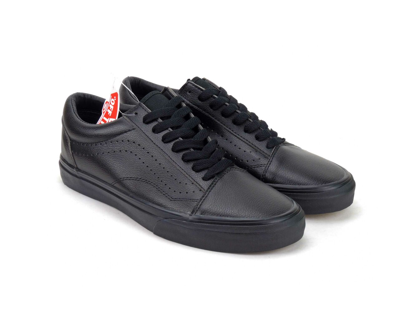 All black leather vans shoes hotsell