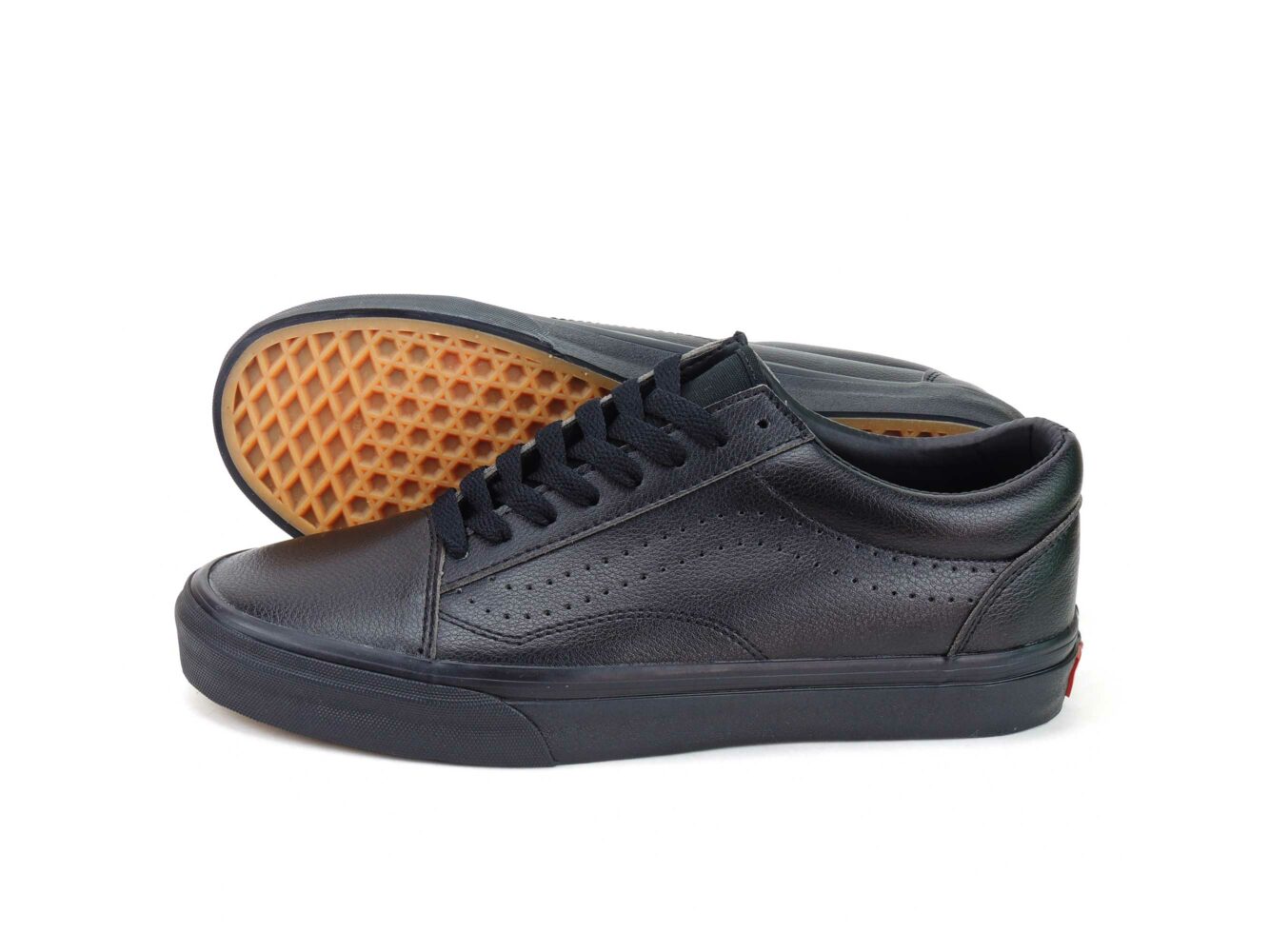 vans old skool all black leather купить