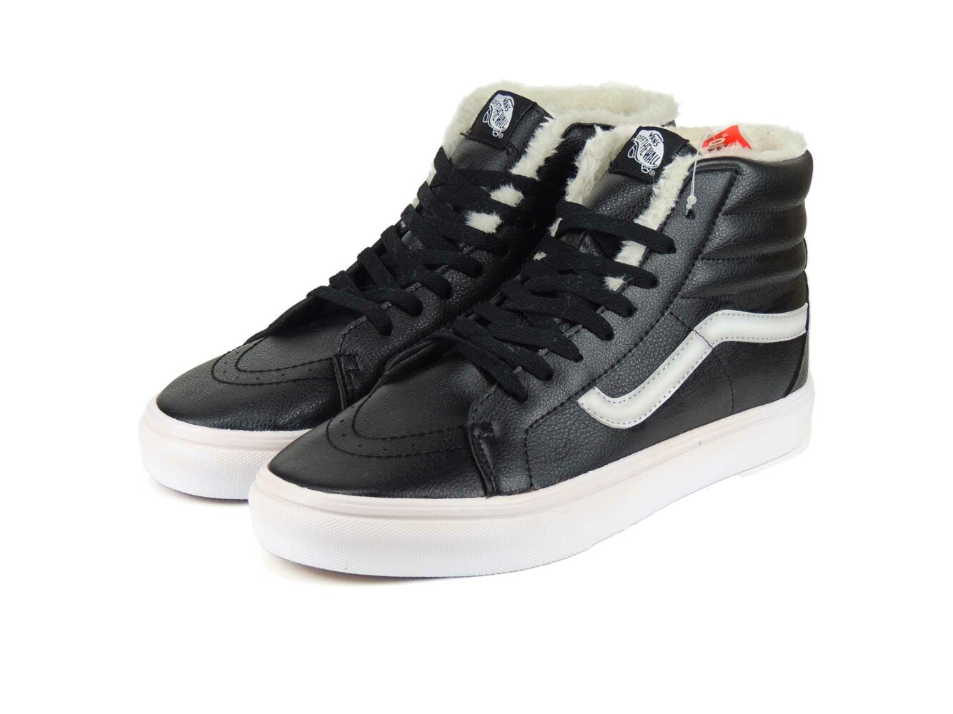 vans sk8 hi lether black white winte