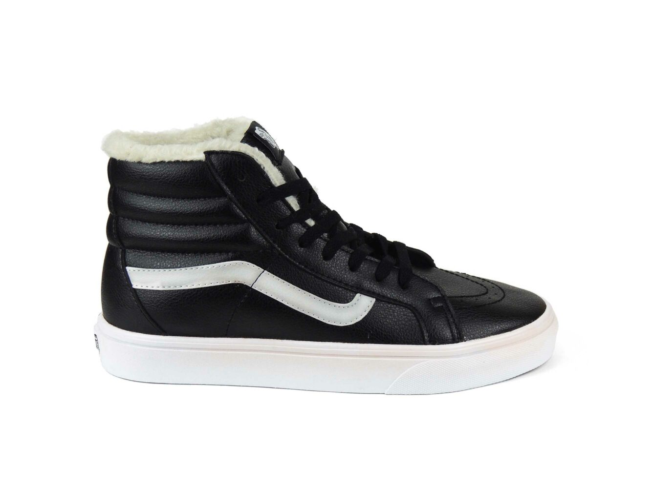 vans sk8 hi lether black white winte