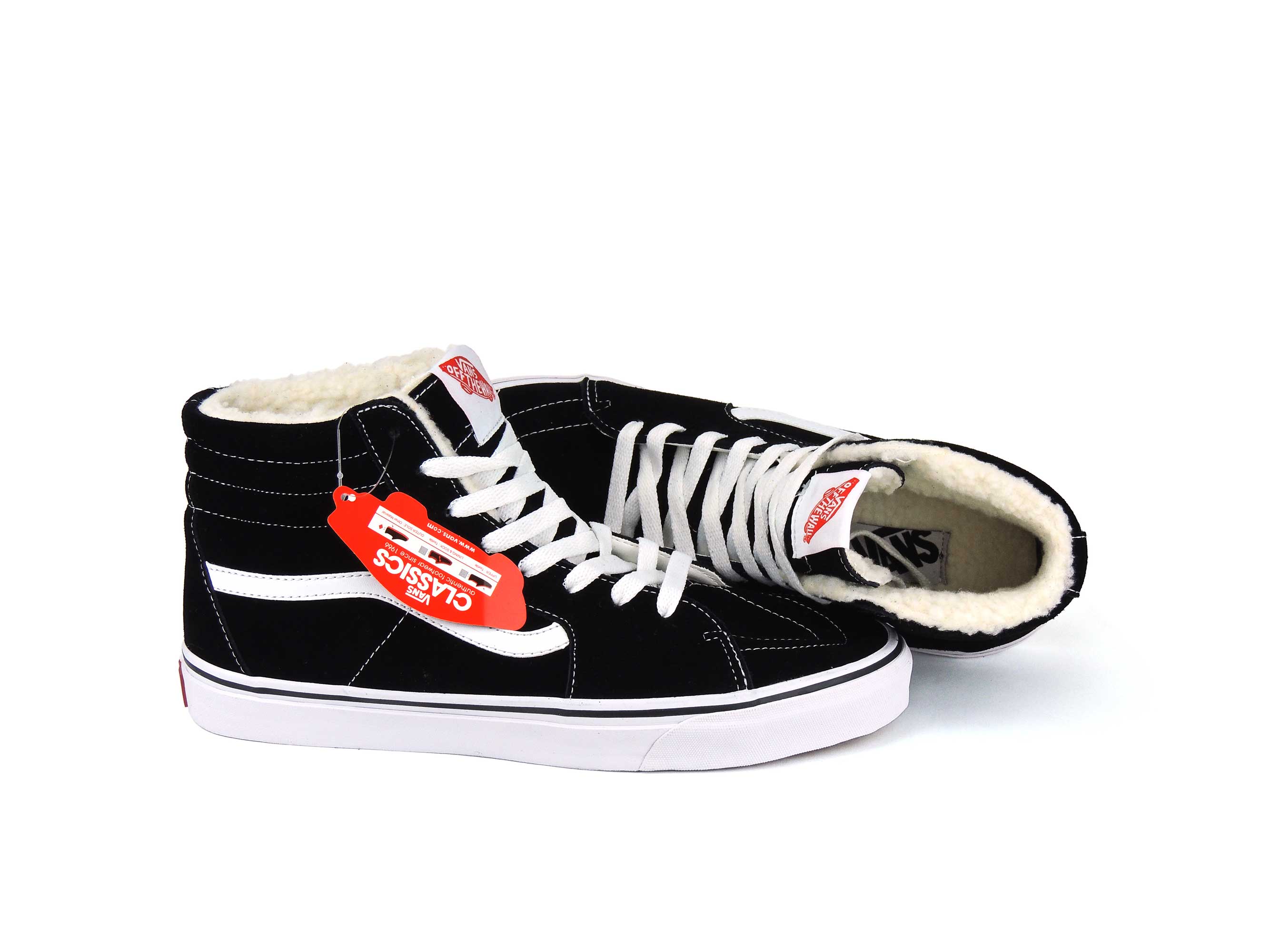 vans sk8 hi black white winter Vans