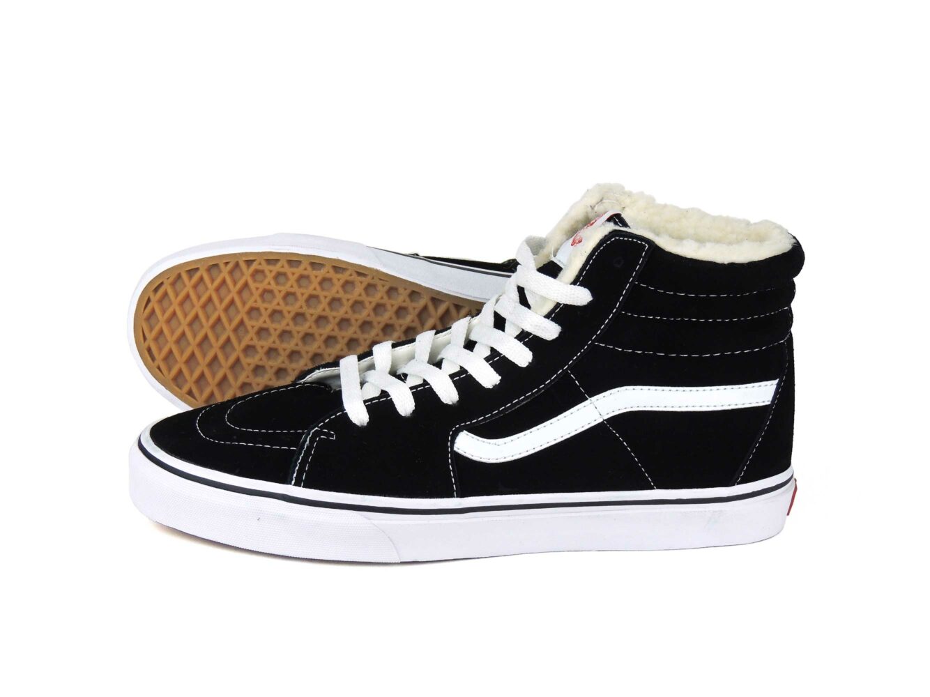 vans sk8-hi black white winter купить