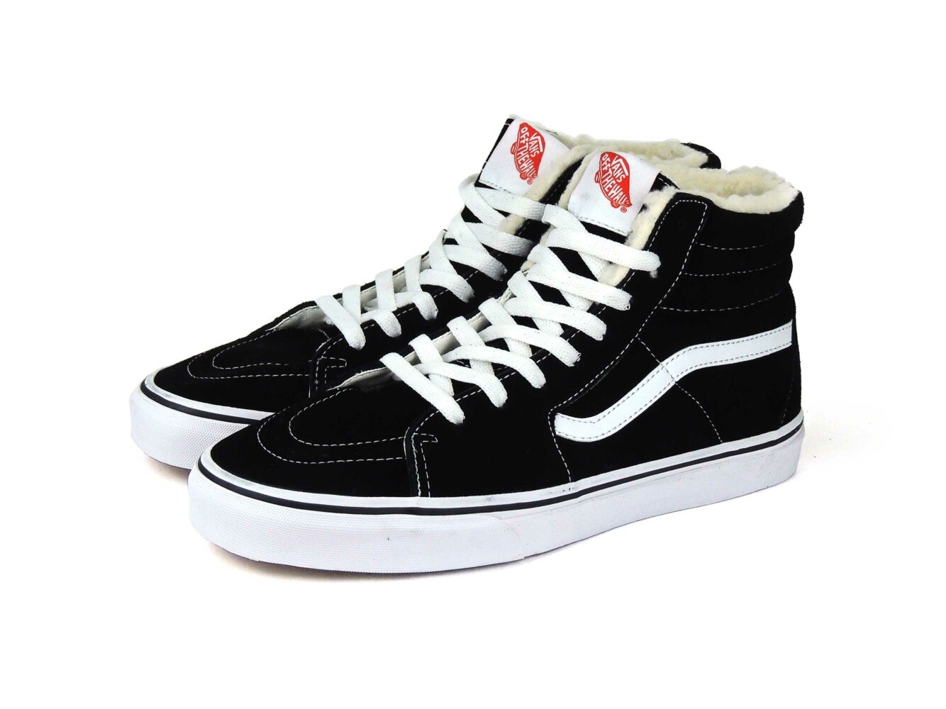 vans sk8-hi black white winter купить