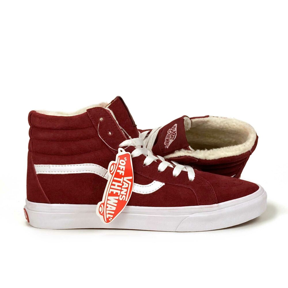 vans Sk8-Hi red wine winter купить