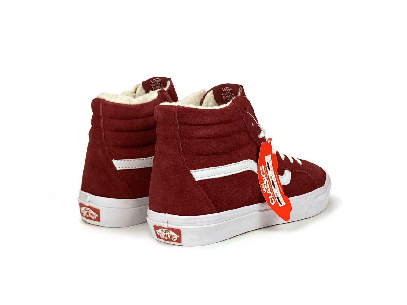 vans Sk8-Hi red wine winter купить