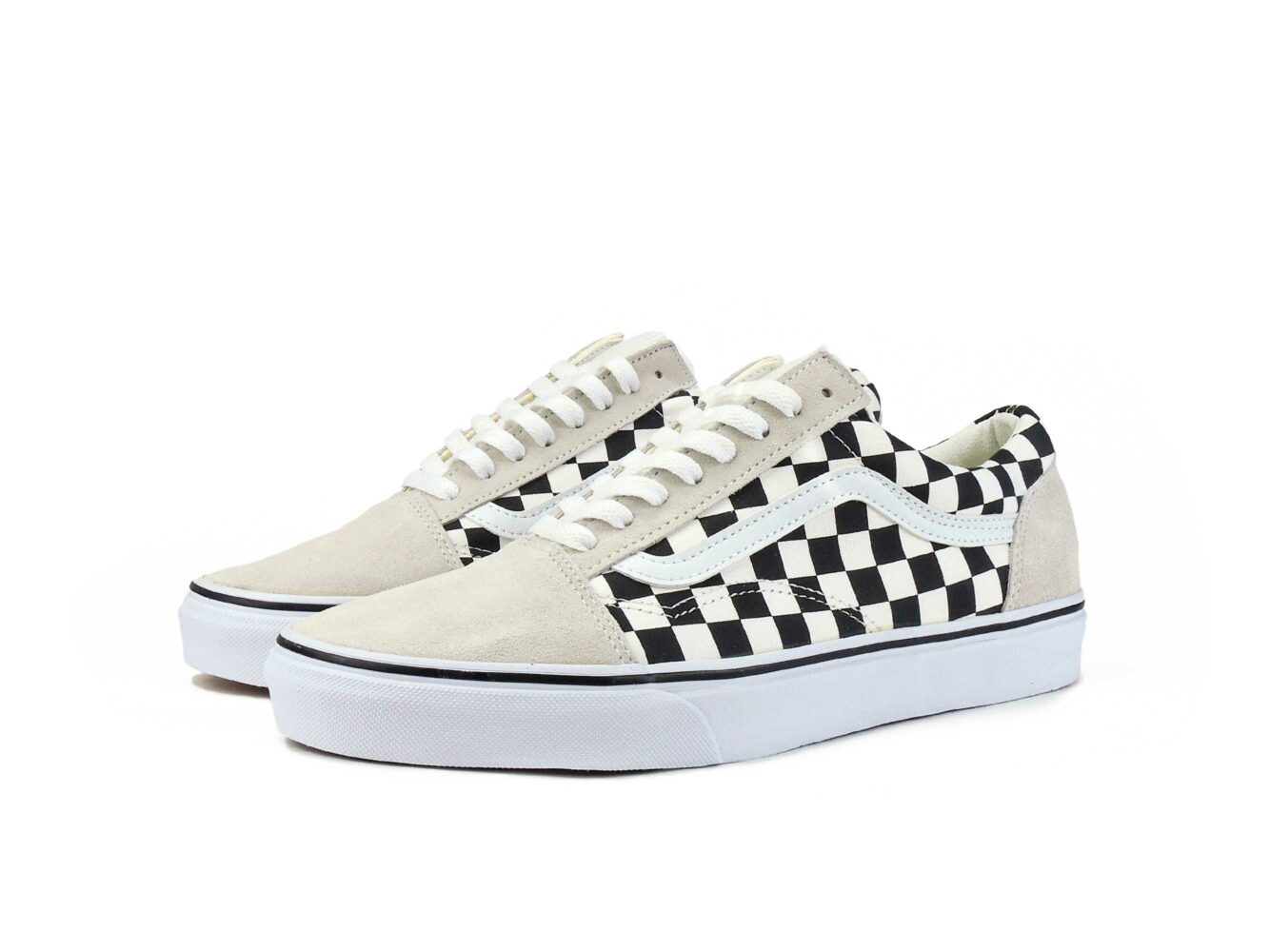 vans old skool beige white checkerboard купить