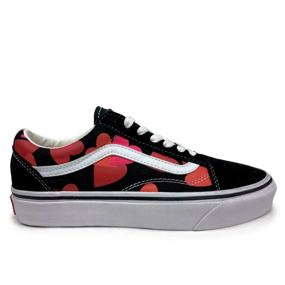 Vans old skool black sales rose